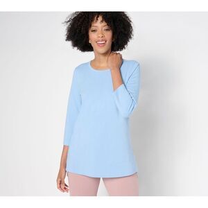 Revers-A-Brella Women's Top Sz 2XS (XXS) Denim & Co. Essentials Blue A677993